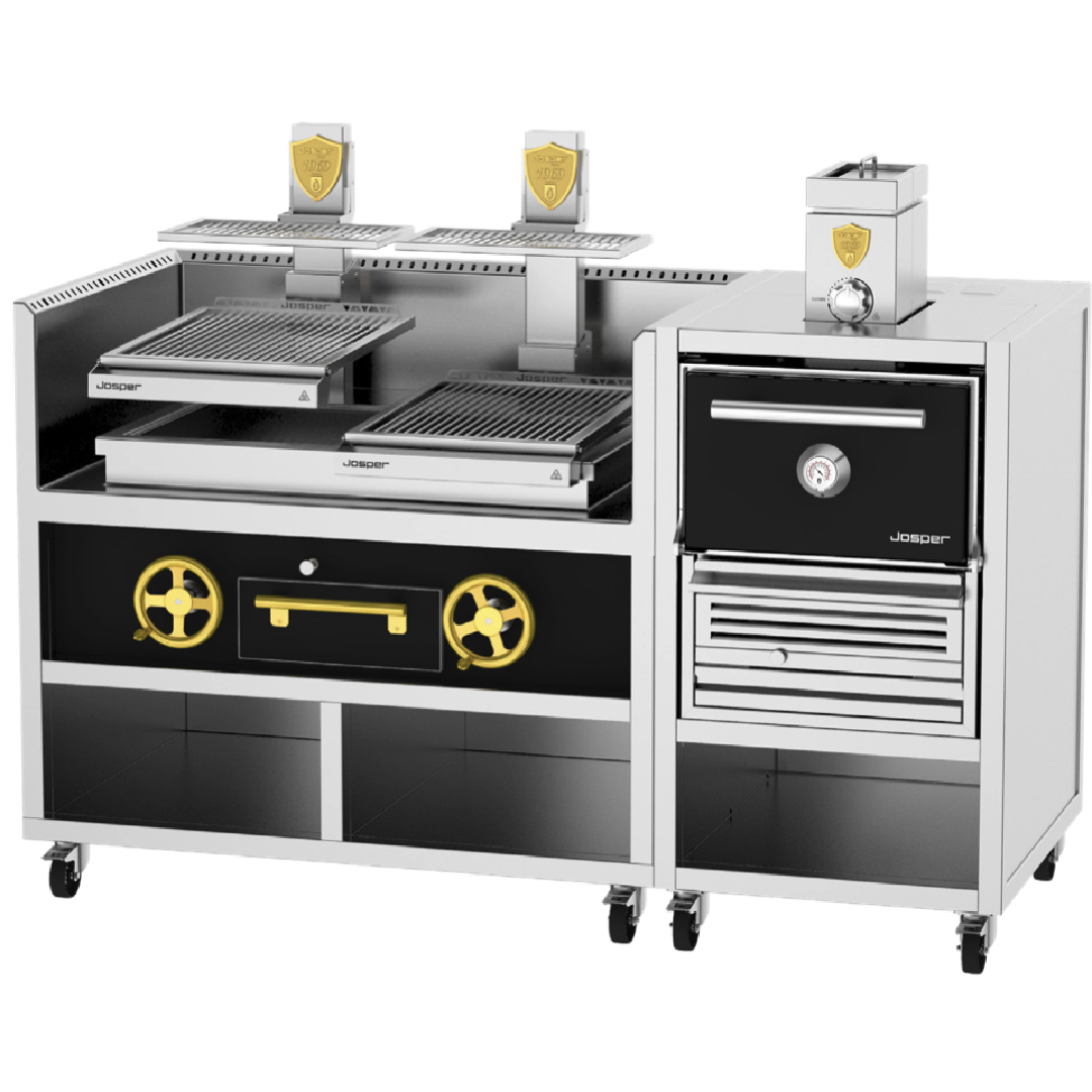 JOSPER CVJ-50-2-1-PRO-S Charcoal Oven Combo for 80 diners