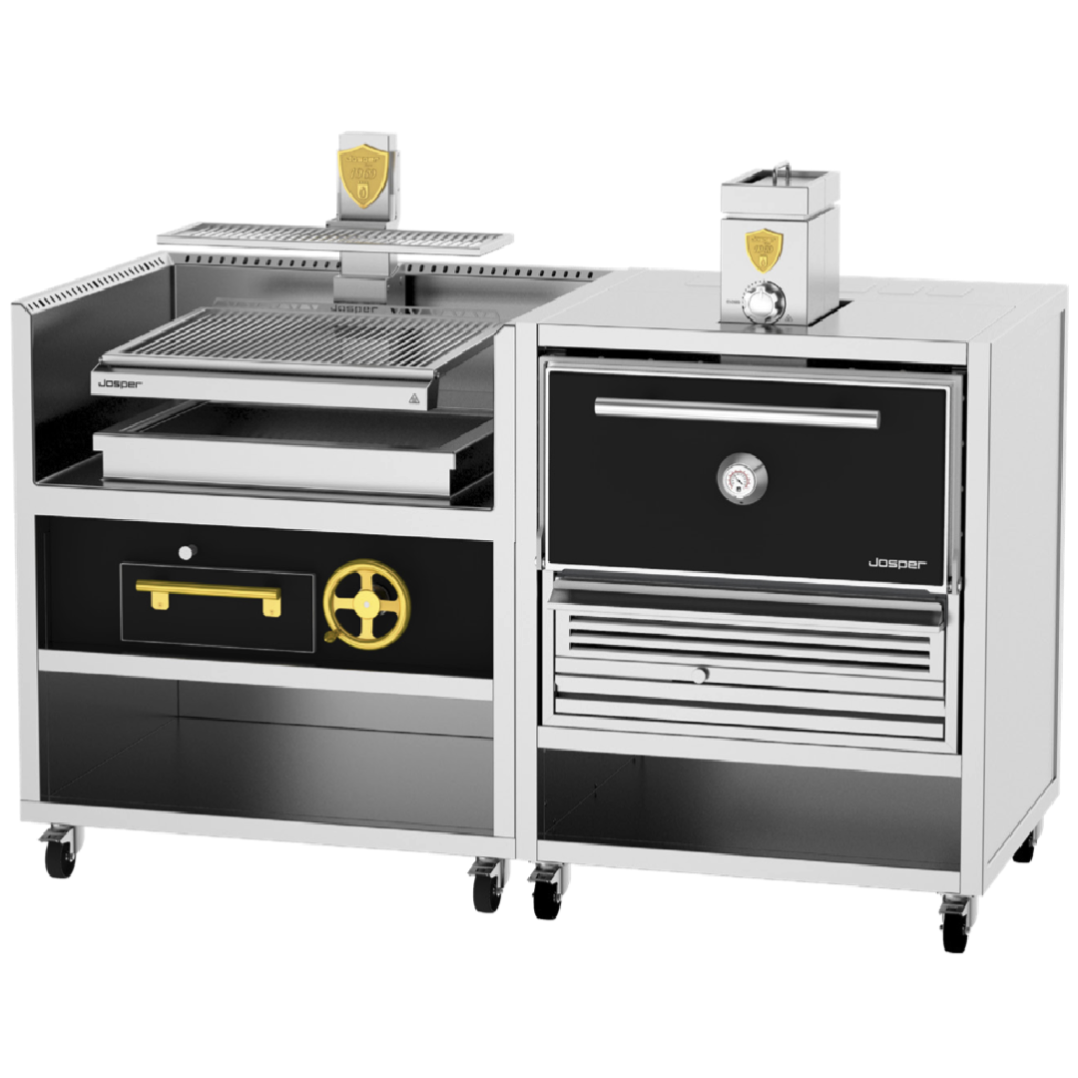 JOSPER CVJ-76-1-1-PRO-M Charcoal Oven Combo for 120 diners