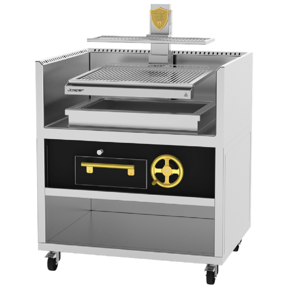 JOSPER PVJ-76-1-1-MB 巴斯克烧烤炉 - 可容纳 70 名用餐者的独立整体式烧烤炉
