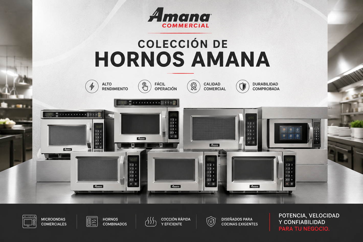 Microondas y Hornos Comerciales Amana