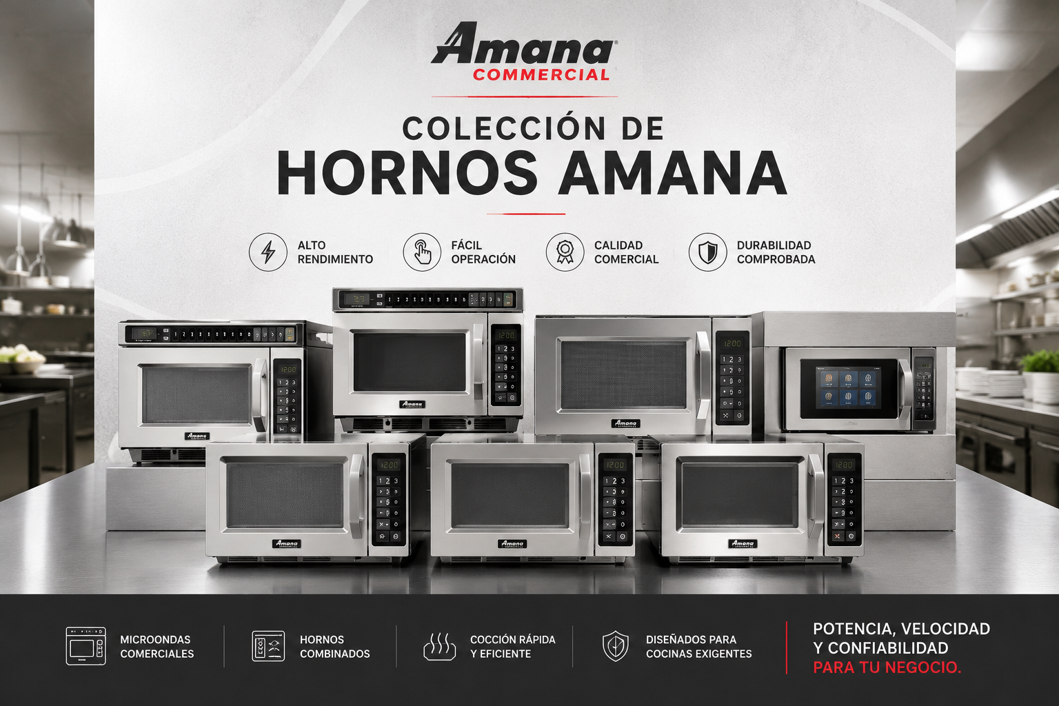 Microondas y Hornos Comerciales Amana
