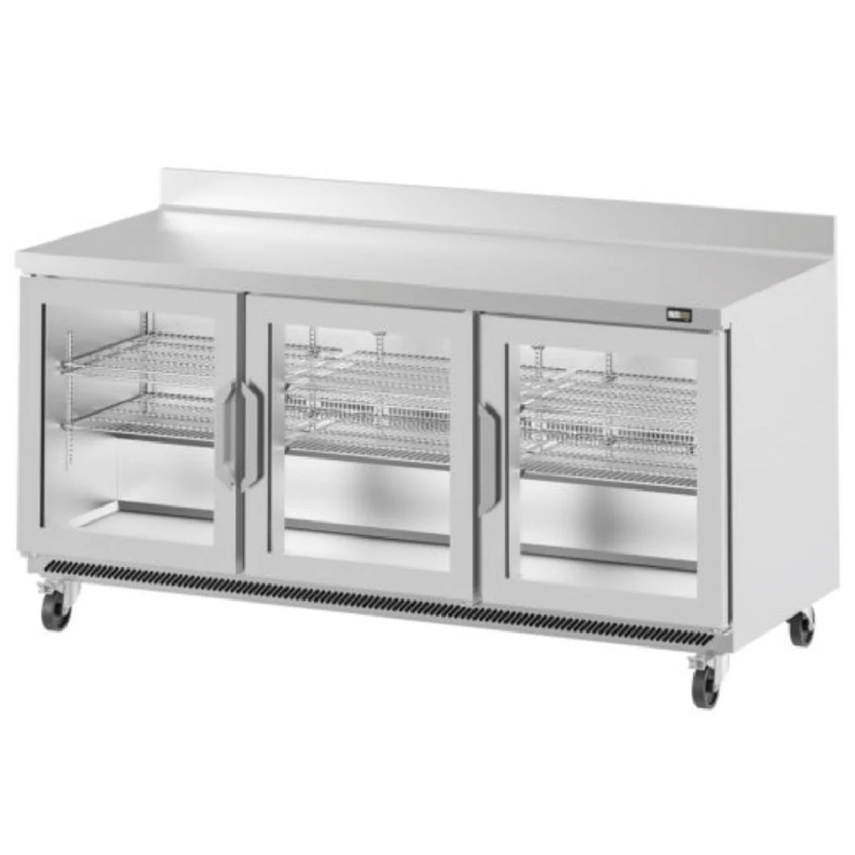 UC72RWCR INFRICO MESAS DEPTH WORKTOP DE REFRIGERACIÓN 72" 3 PUERTAS DE CRISTAL