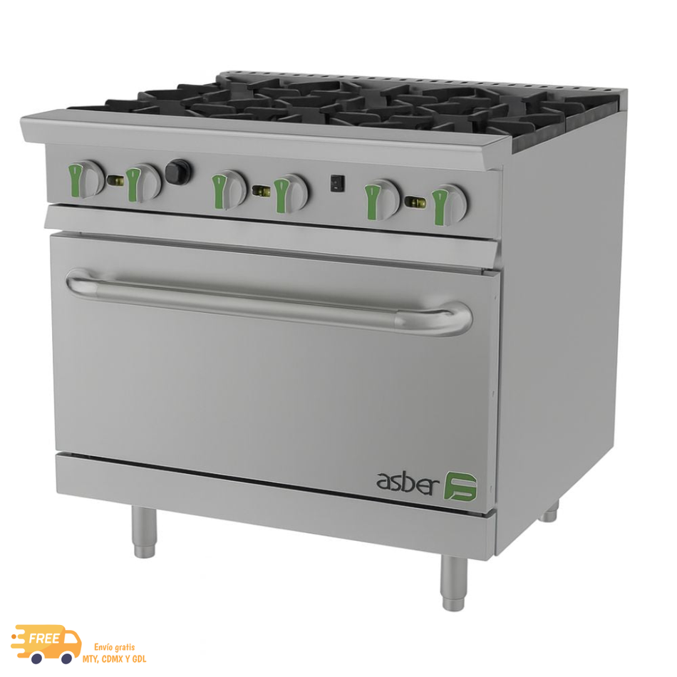 ASBER AER 6 36 C EM LPG ESTUFA A GAS 6 QUEMADORES + HORNO DE CONVECCION