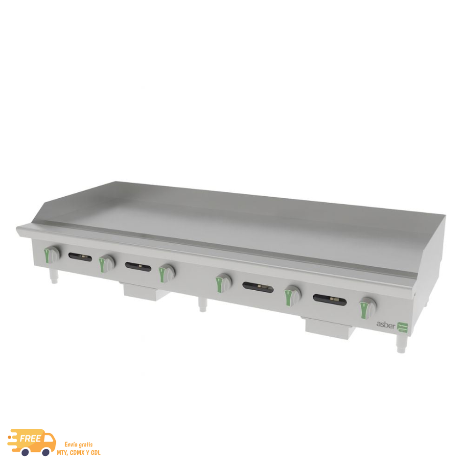 ASBER AEMG 72 EM LPG PLANCHA MANUAL A GAS DE 6 QUEMADORES