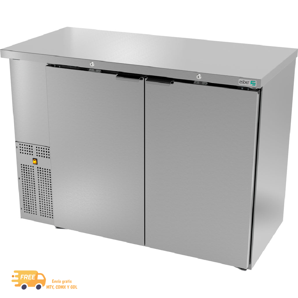 ASBER ABBC-24-48-S / ABBC-24-48-SG Refrigerador Contrabarra Acero Inoxidable SLIM LINE Puerta Sólida o Cristal a elegir