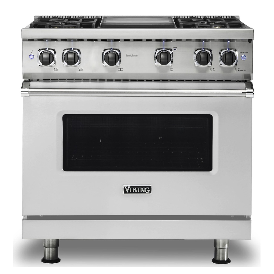 VGR5364G VIKING Estufa de Gas en acero inox. 36", con 4 quemadores y plancha de 12"