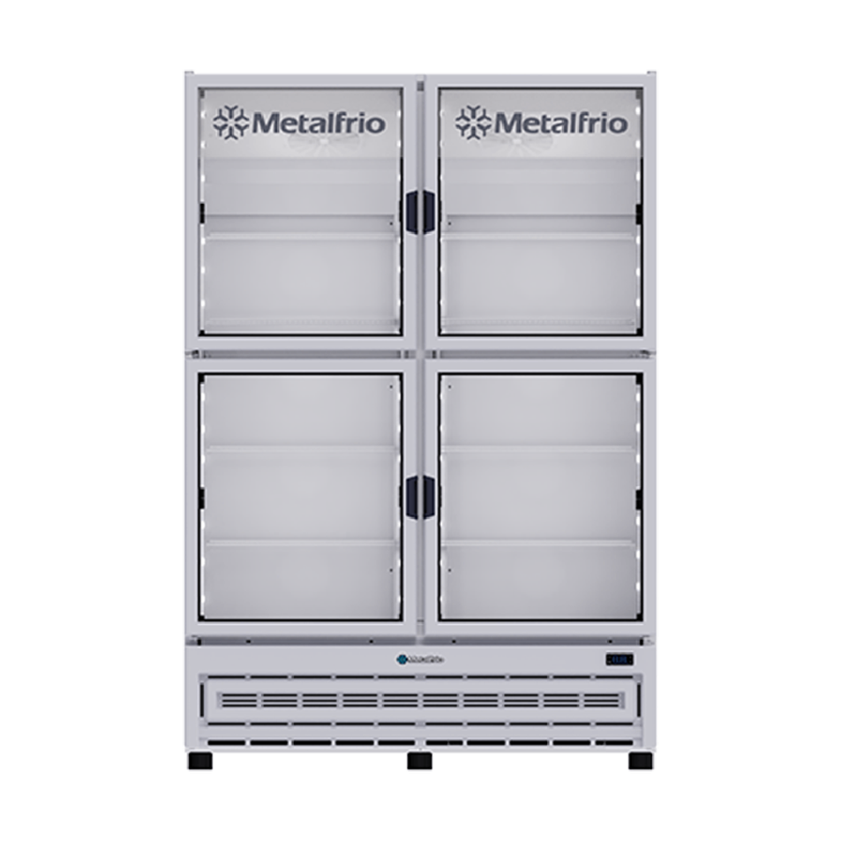 RB804 METALFRIO Refrigerador vertical 4 puertas de cristal 42 pies