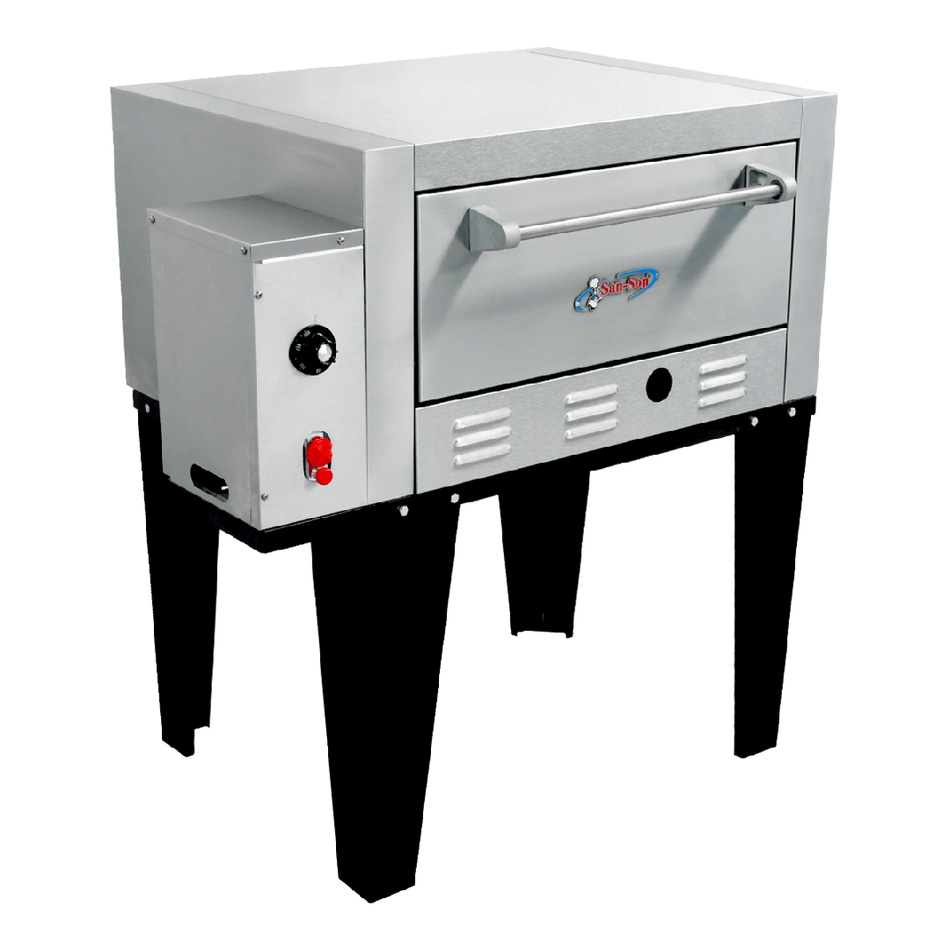 ZPJR SAN-SON Horno Pizzero Acero Inoxidable Piso de Piedra Refractaria 1 Quemador