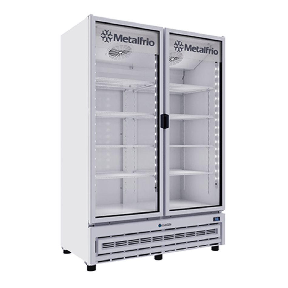 RB800 METALFRIO Refrigerador vertical 2 puertas de cristal 42 pies