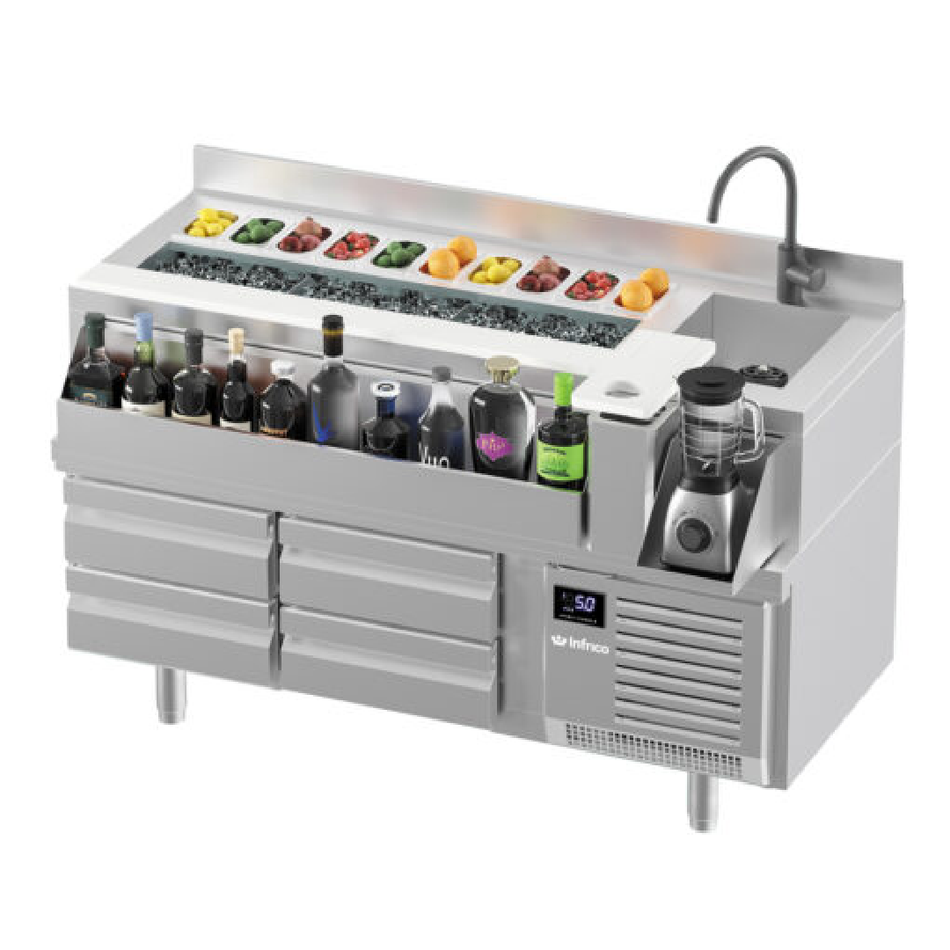 BST 1600 R INFRICO MESA REFRIGERADA COCKTAILS BAR STATION SERIES