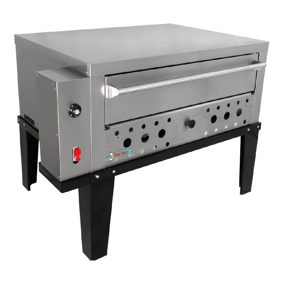 ZPRZ SAN-SON Horno Pizzero Profesional Piso de Piedra Refractaria 2 Quemadores