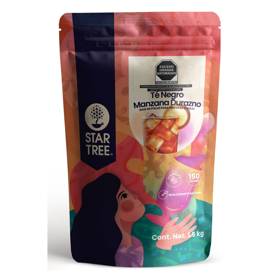 TÉ NEGRO MANZANA DURAZNO BASE EN POLVO 1500G STAR TREE