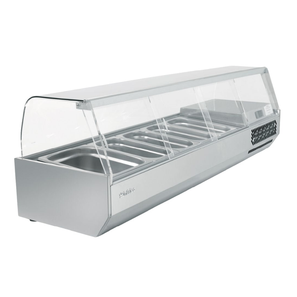 VIP1740B1/CR INFRICO Vitrina Refrigerada para Ingredientes Cristal Curvo para 6 insertos