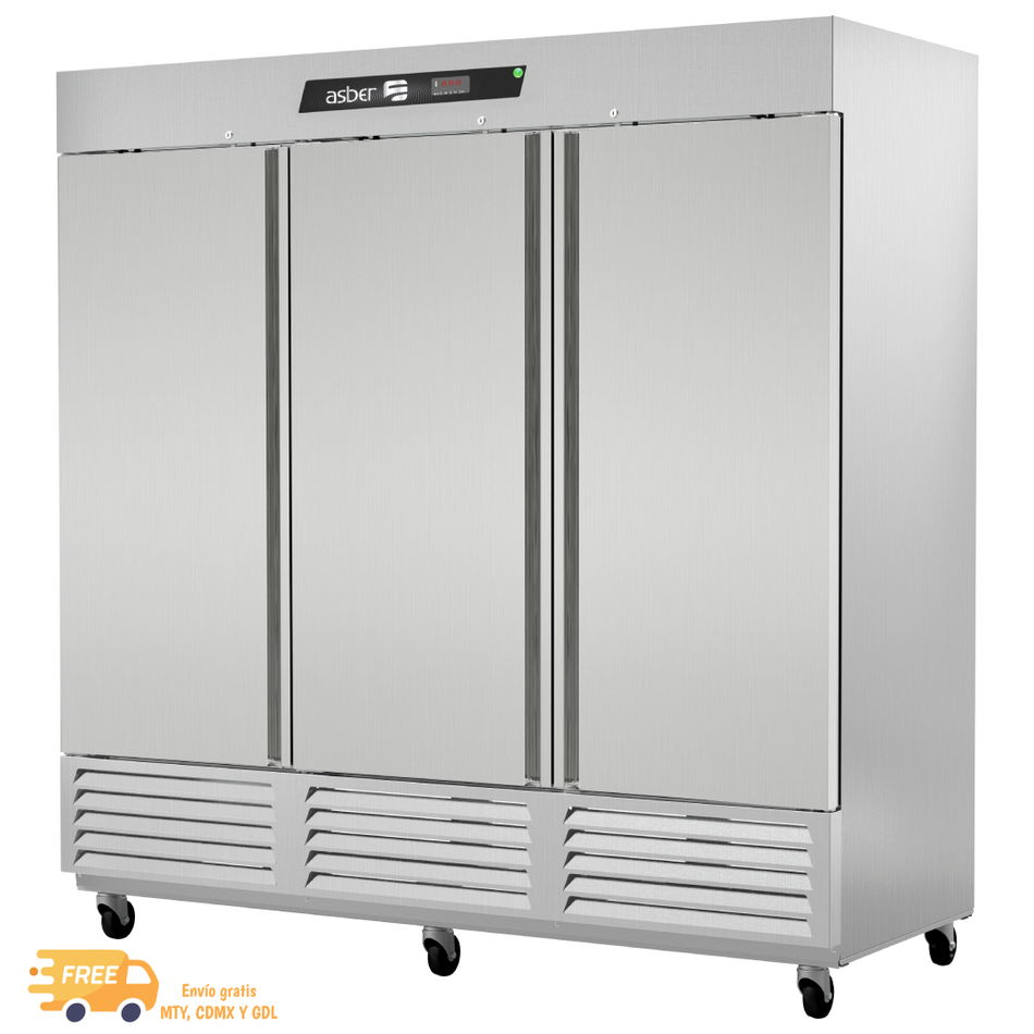 ASBER ARR-72-H HC REFRIGERADOR 3 PUERTAS SOLIDAS, 72 PIES