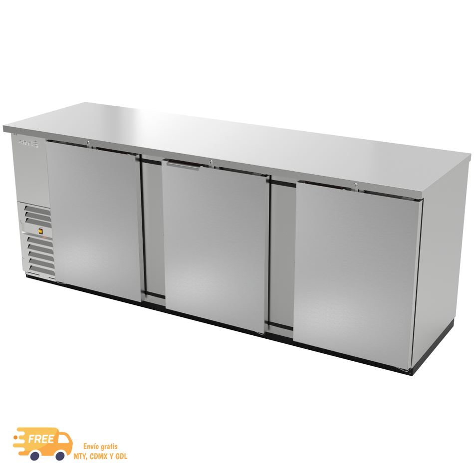 ASBER ABBC-94-S / ABBC-94-SG Refrigerador Contrabarra Acero Inoxidable Puerta Sólida o Cristal a elegir