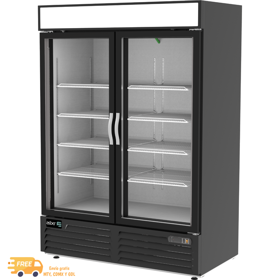 ASBER ARMD-49 HC Refrigerador Vertical 2 Puertas de Cristal Abatible