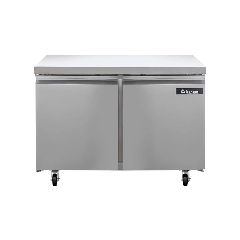 Icehaus RBB-2P-SS-01 – Refrigerador Bajo Barra 2 Puertas Sólidas 11.3 ft³