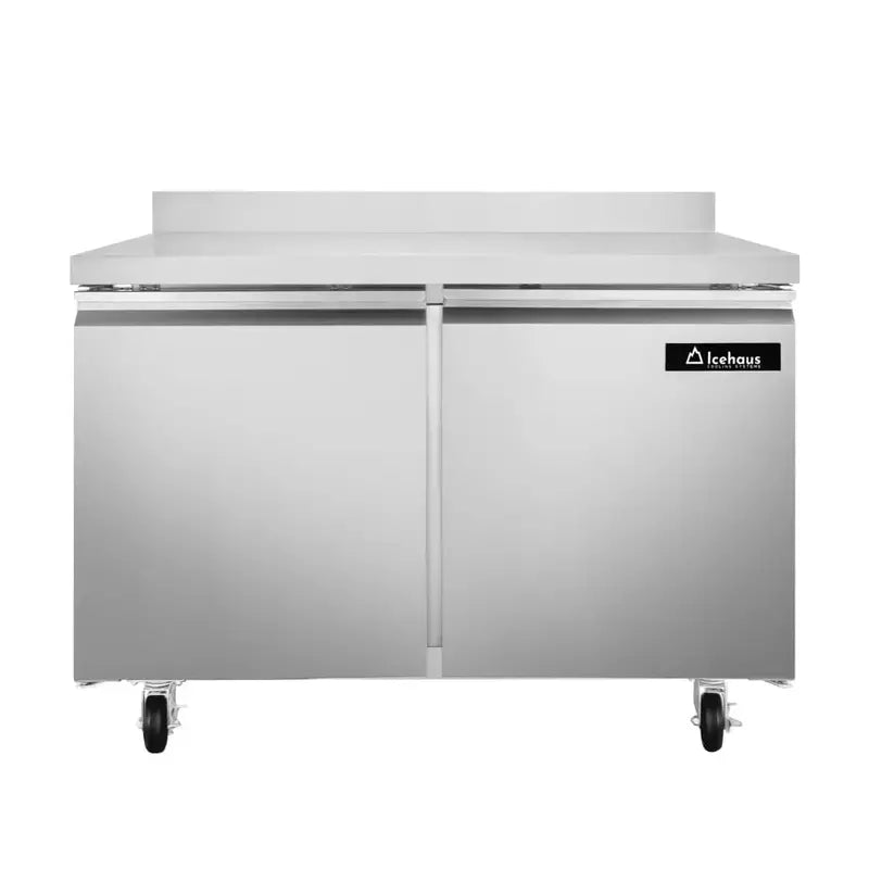 Icehaus MTC-2P-SS-01 – Mesa de Trabajo Congelada 2 Puertas Sólidas 11.3 ft³