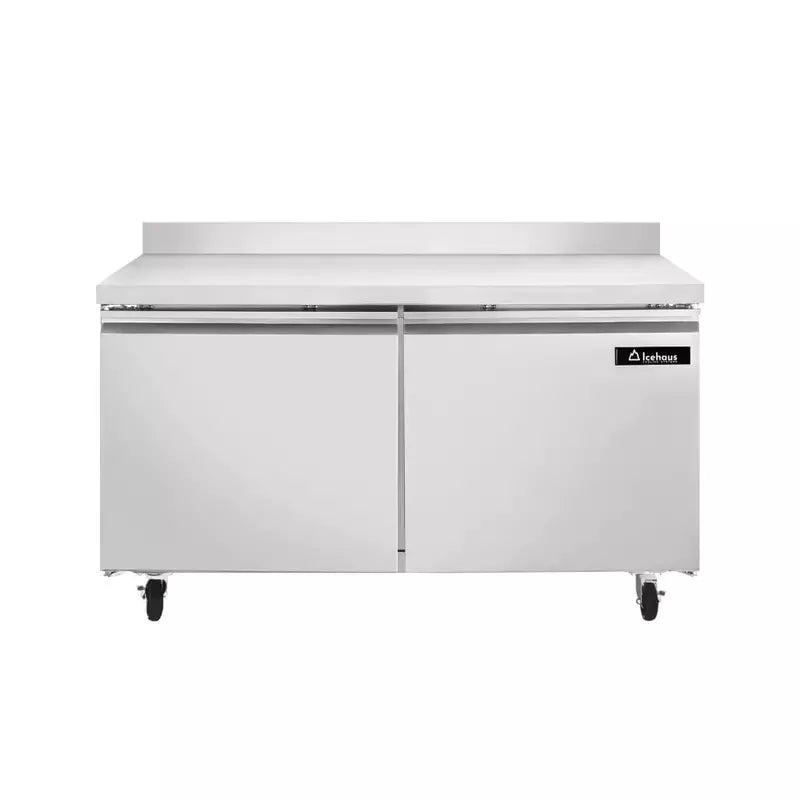 Icehaus MTR-2P-SS-02 – Mesa de Trabajo Refrigerada 2 Puertas Sólidas 15 ft³