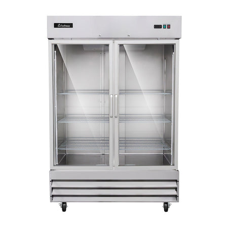 Icehaus RV-2PC-SS-01 – Refrigerador Vertical 2 Puertas de Cristal 41.2 ft³
