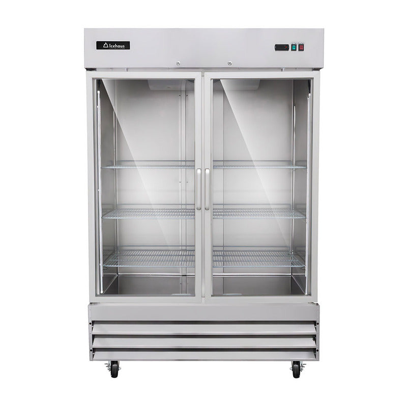 Icehaus RV-2PC-SS-01 – Refrigerador Vertical 2 Puertas de Cristal 41.2 ft³