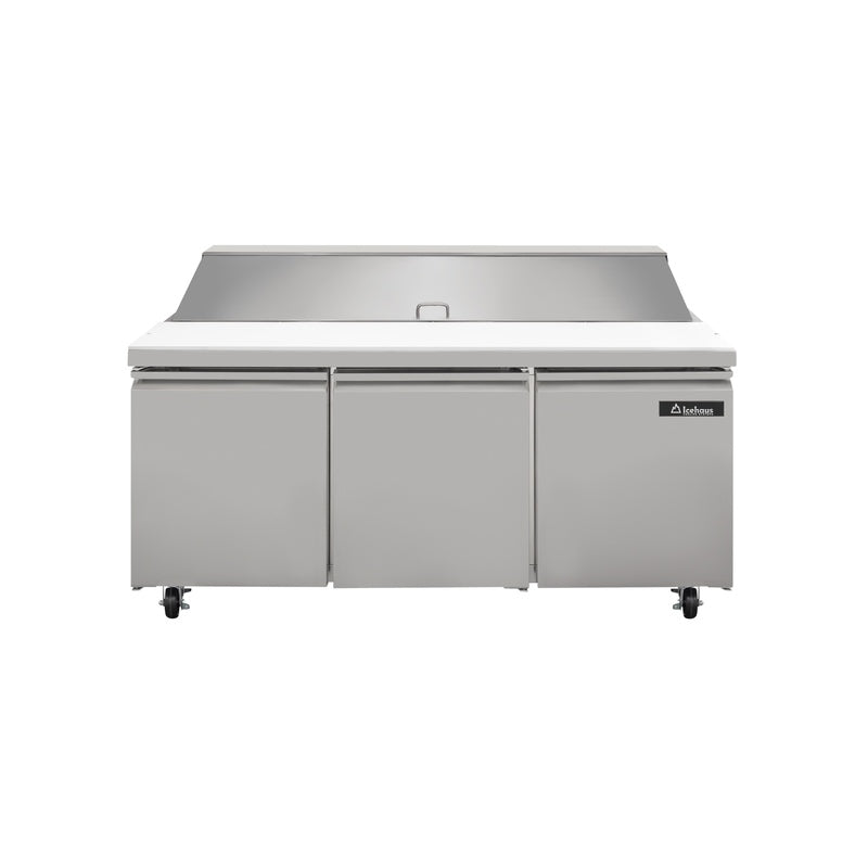 Icehaus ME-3P-SS-01 – Mesa para Ensaladas 3 Puertas Sólidas 19.5 ft³