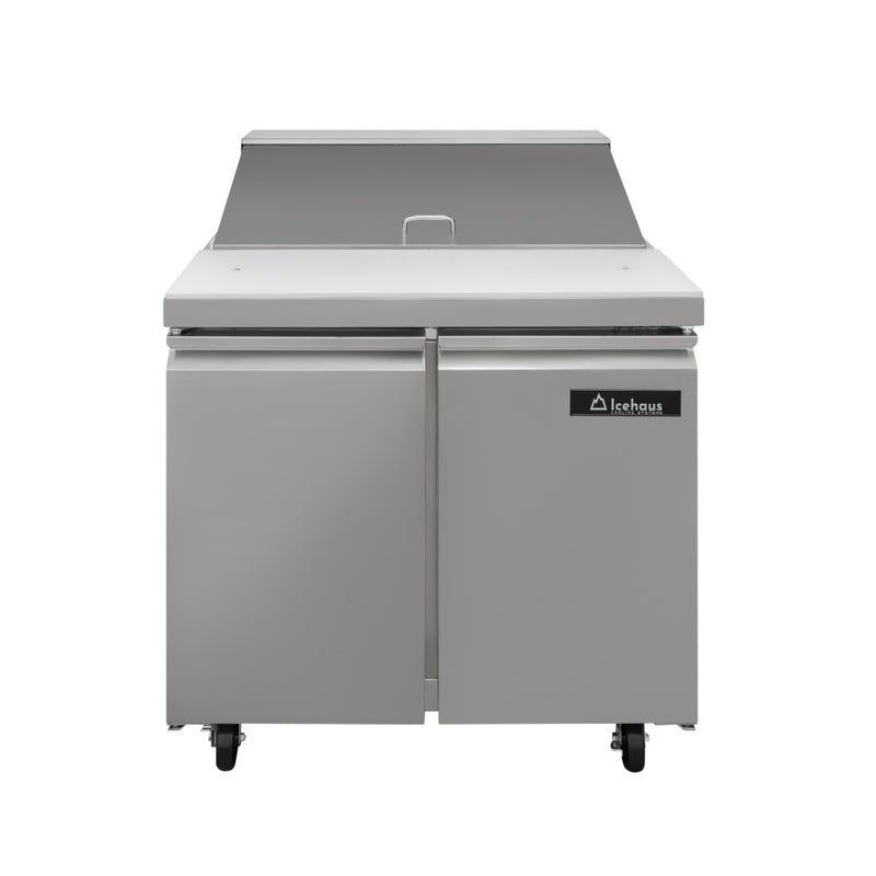 Icehaus ME-2P-SS-03 – Mesa para Ensaladas 2 Puertas Sólidas 9.1 ft³