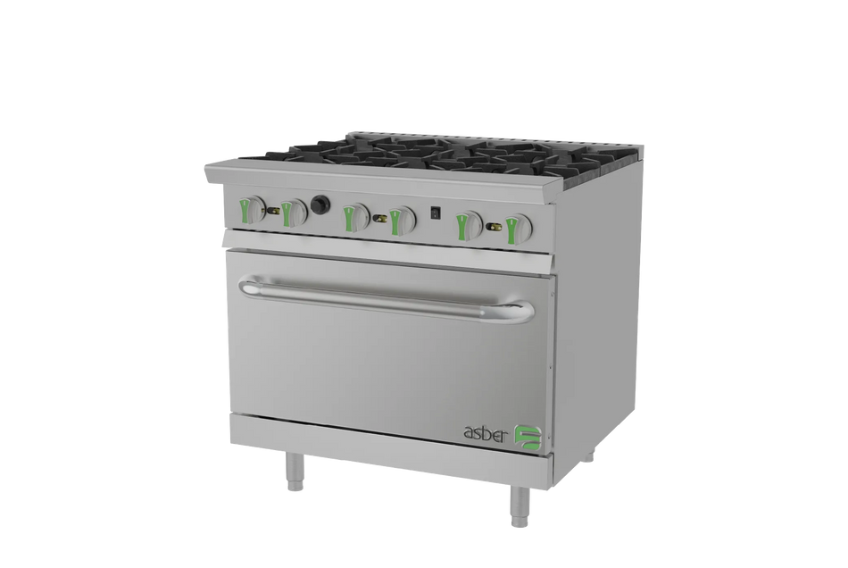 Asber AER 6 36 C EM LPG Estufa con Horno Convector 36 pulgadas