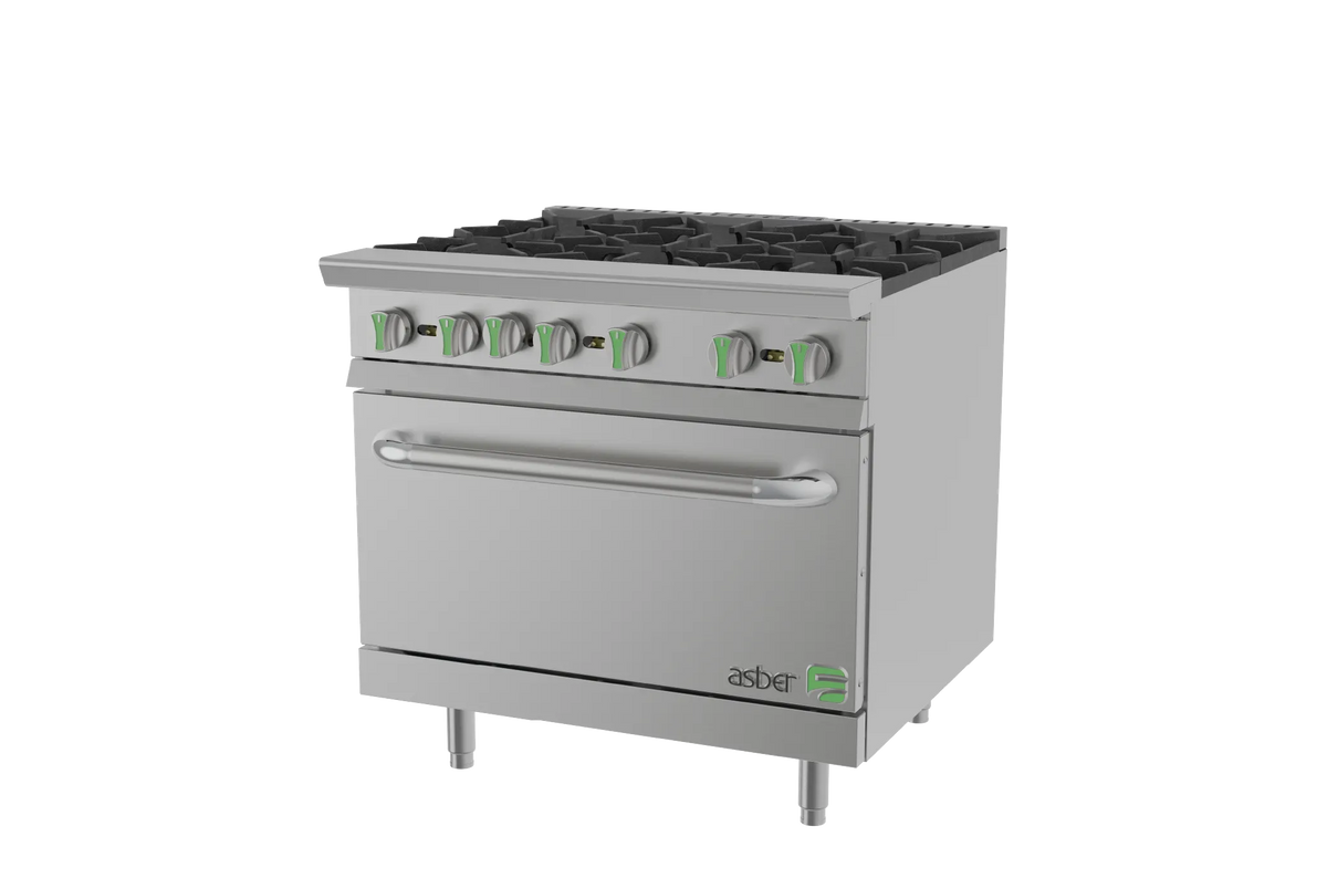Asber AER 6 36 EM NG Estufa con Horno 36 pulgadas