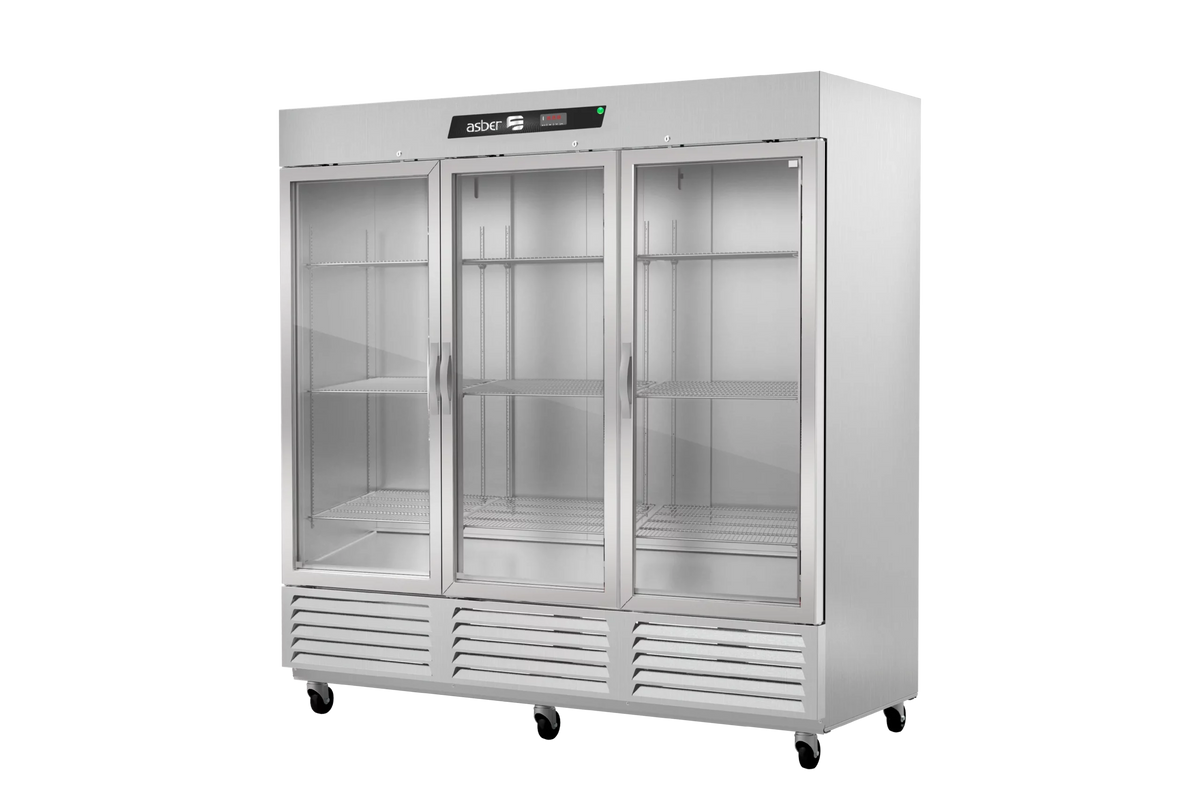 Asber ARR 72 G H HC Refrigerador Vertical 3 Puertas de Cristal 72 ft³