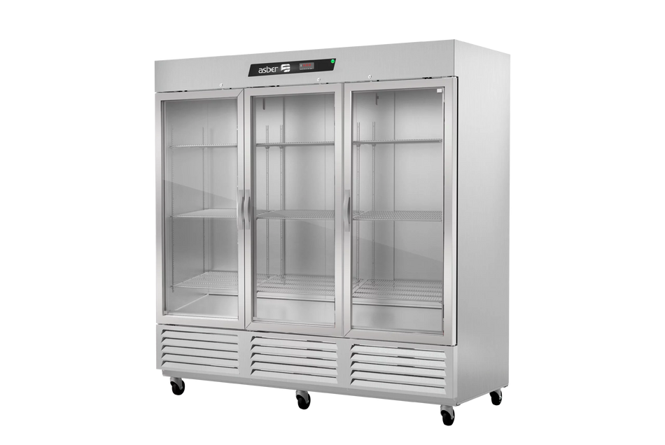 Asber ARR 72 G H HC Refrigerador Vertical 3 Puertas de Cristal 72 ft³