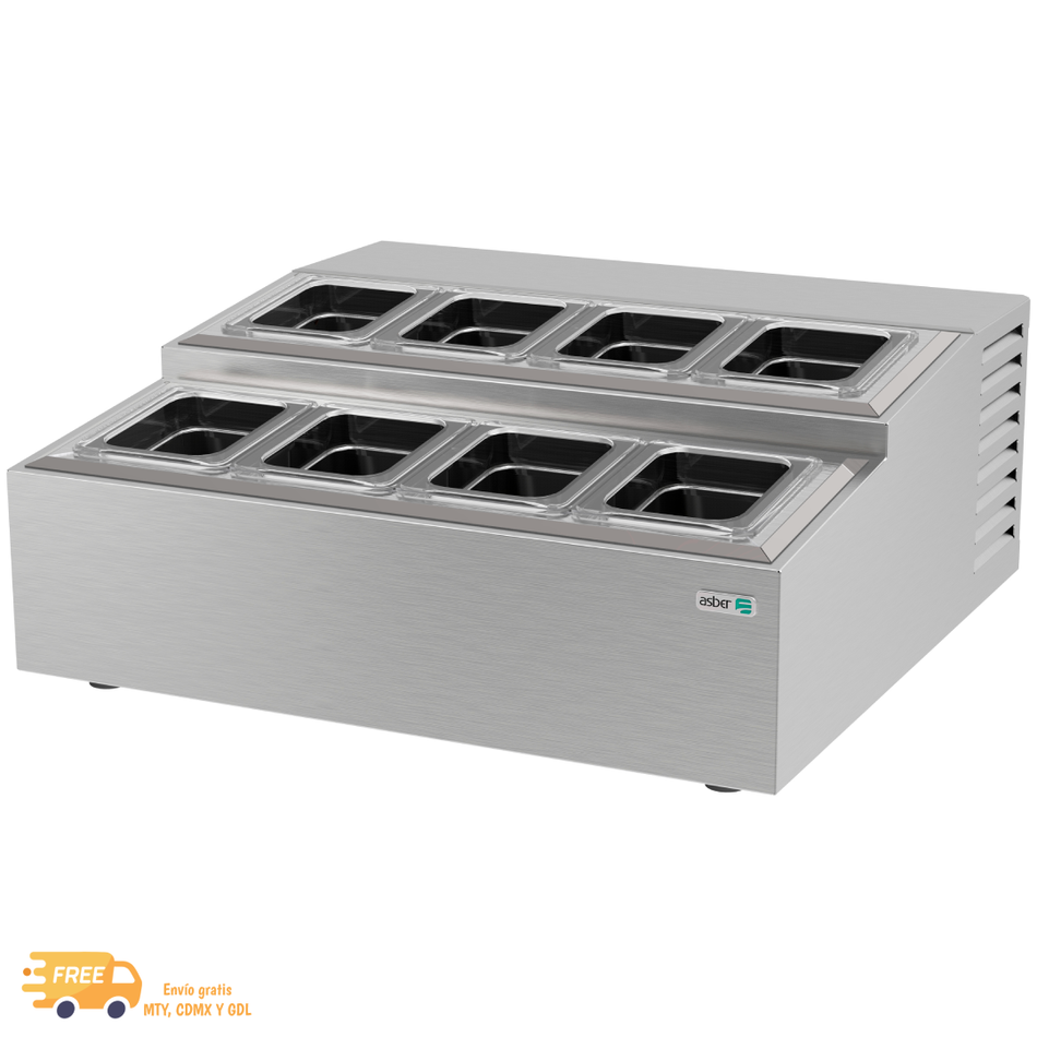 ASBER ATC-4+4 Topping Refrigerado Sobre Mostrador