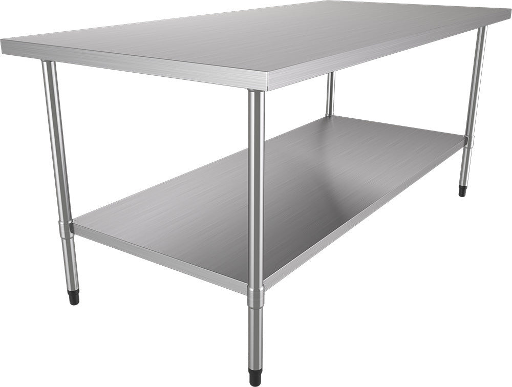 Metalcubas BA1800/700I mesa de trabajo en acero inoxidable 430 con estante inferior