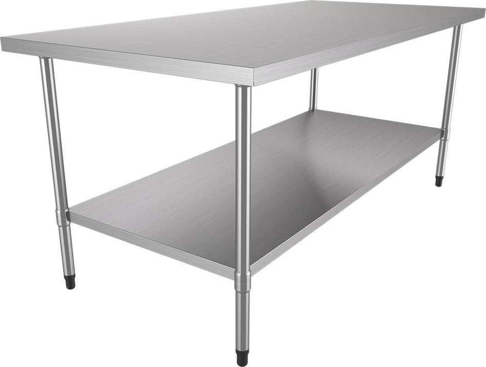 Metalcubas BA1800/700I mesa de trabajo en acero inoxidable 430 con estante inferior