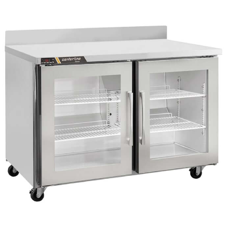 ECOMAX CENTERLINE BY HOBART Under counter refrigerator and work table 36" 2 glass doors with opening to the left or right