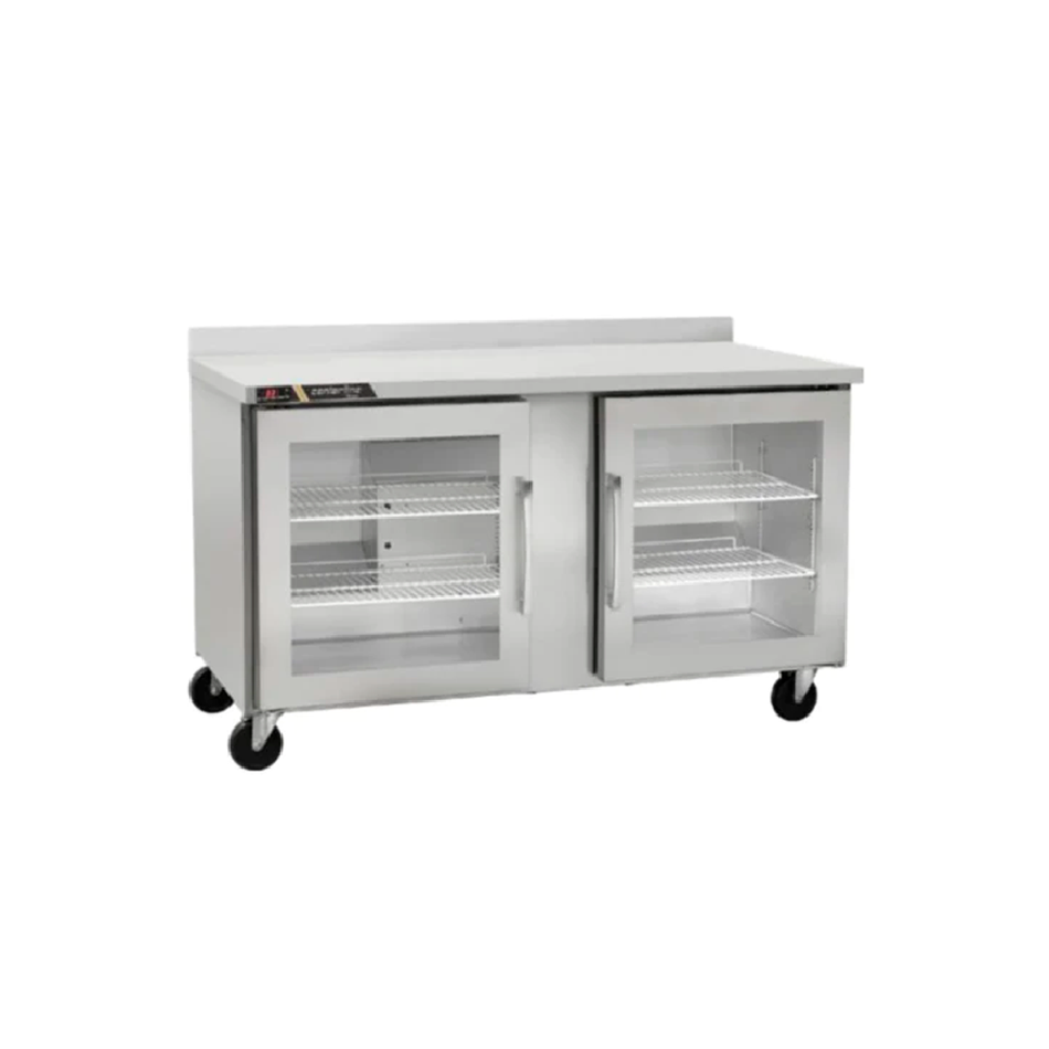 ECOMAX CENTERLINE BY HOBART Under counter refrigerator and work table 60" 2 glass doors with opening to the left or right