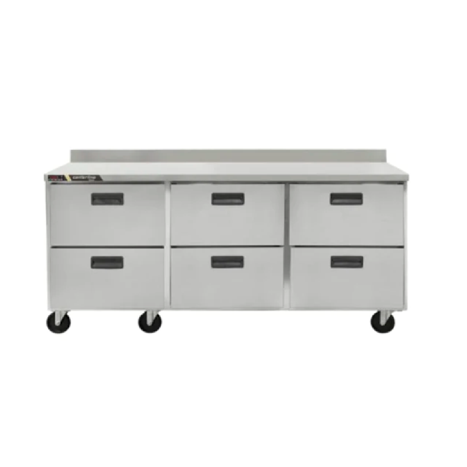 ECOMAX CENTERLINE BY HOBART 72" Under Counter Refrigerator and Work Table with 6 Drawers