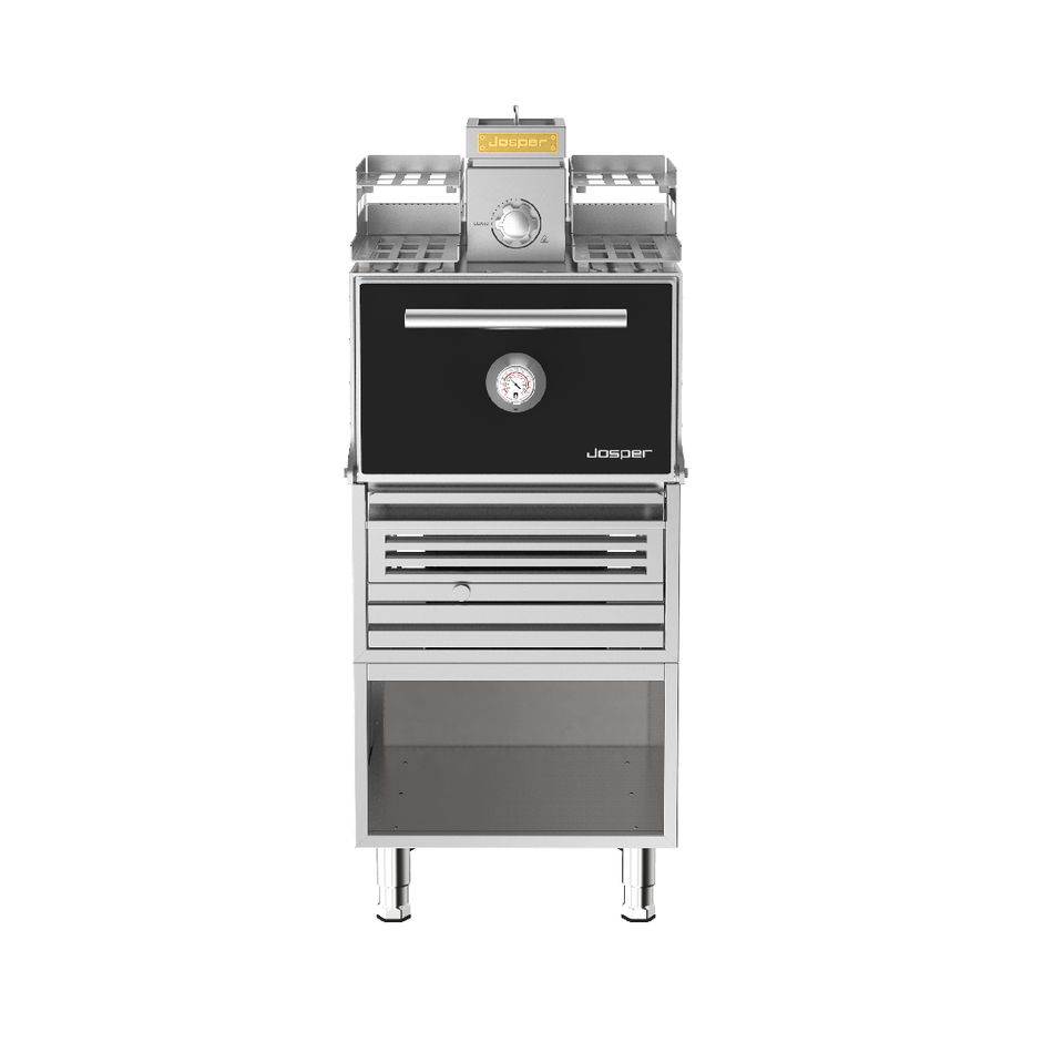 HJX-PRO-S80-WT JOSPER Horno Brasa con atemperador y mesa para 80 comensales