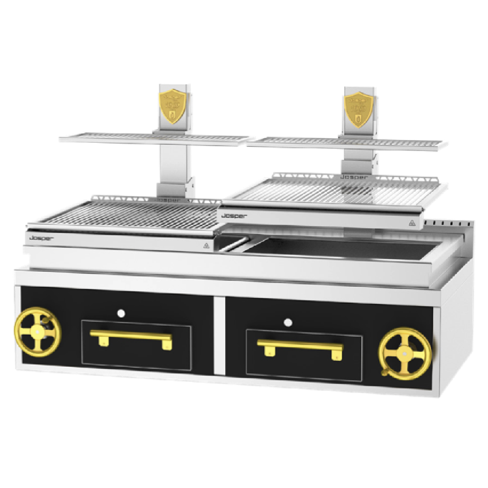 PVJ-76-2-1-CT JOSPER Parrilla Vasca - Parrilla doble con una cubeta de brasas para 140 comensales