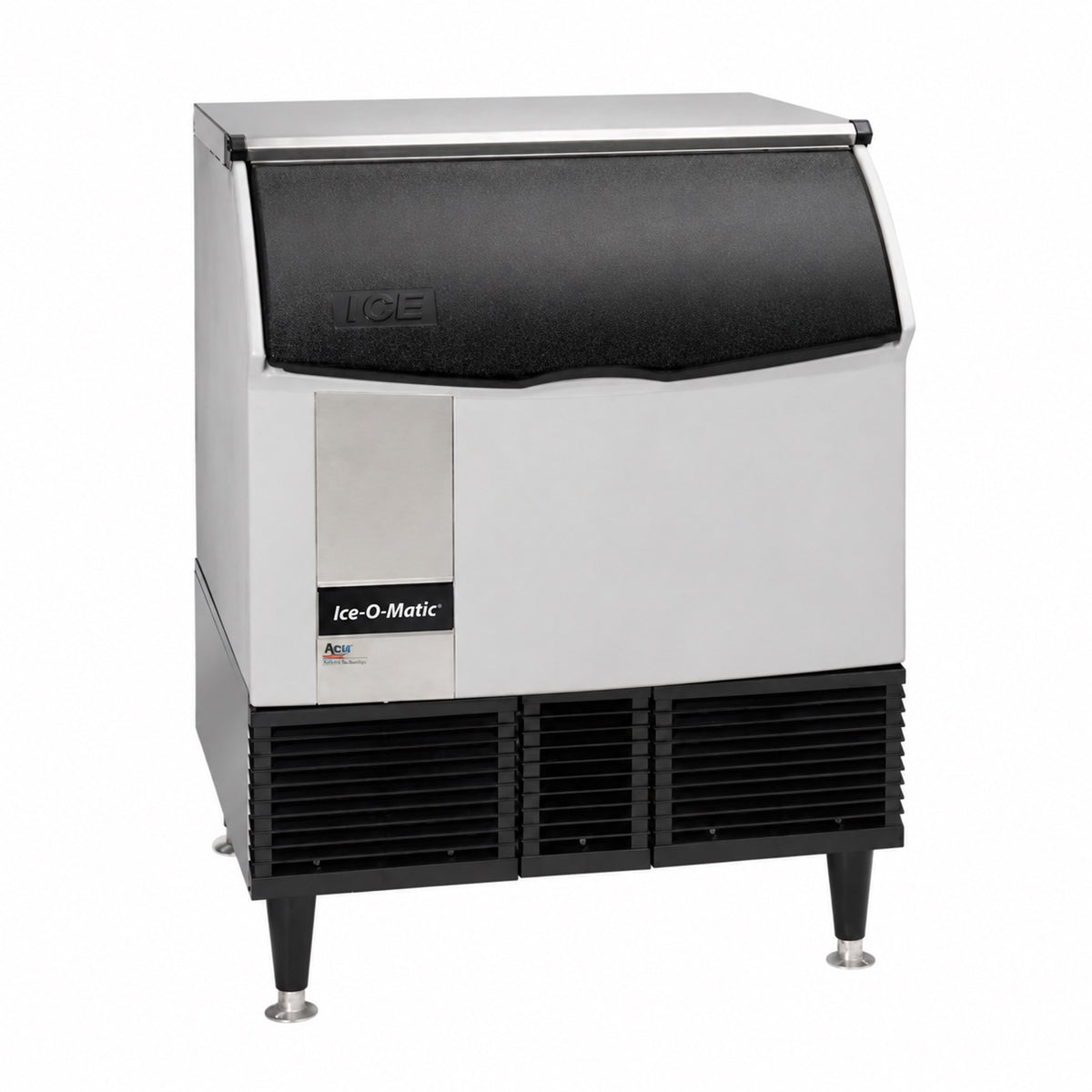 Ice-O-Matic ICEU300FA con depósito integrado sobre fondo blanco