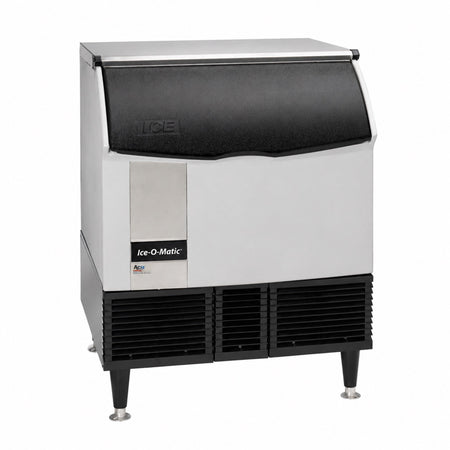 Ice-O-Matic ICEU300FA con depósito integrado sobre fondo blanco